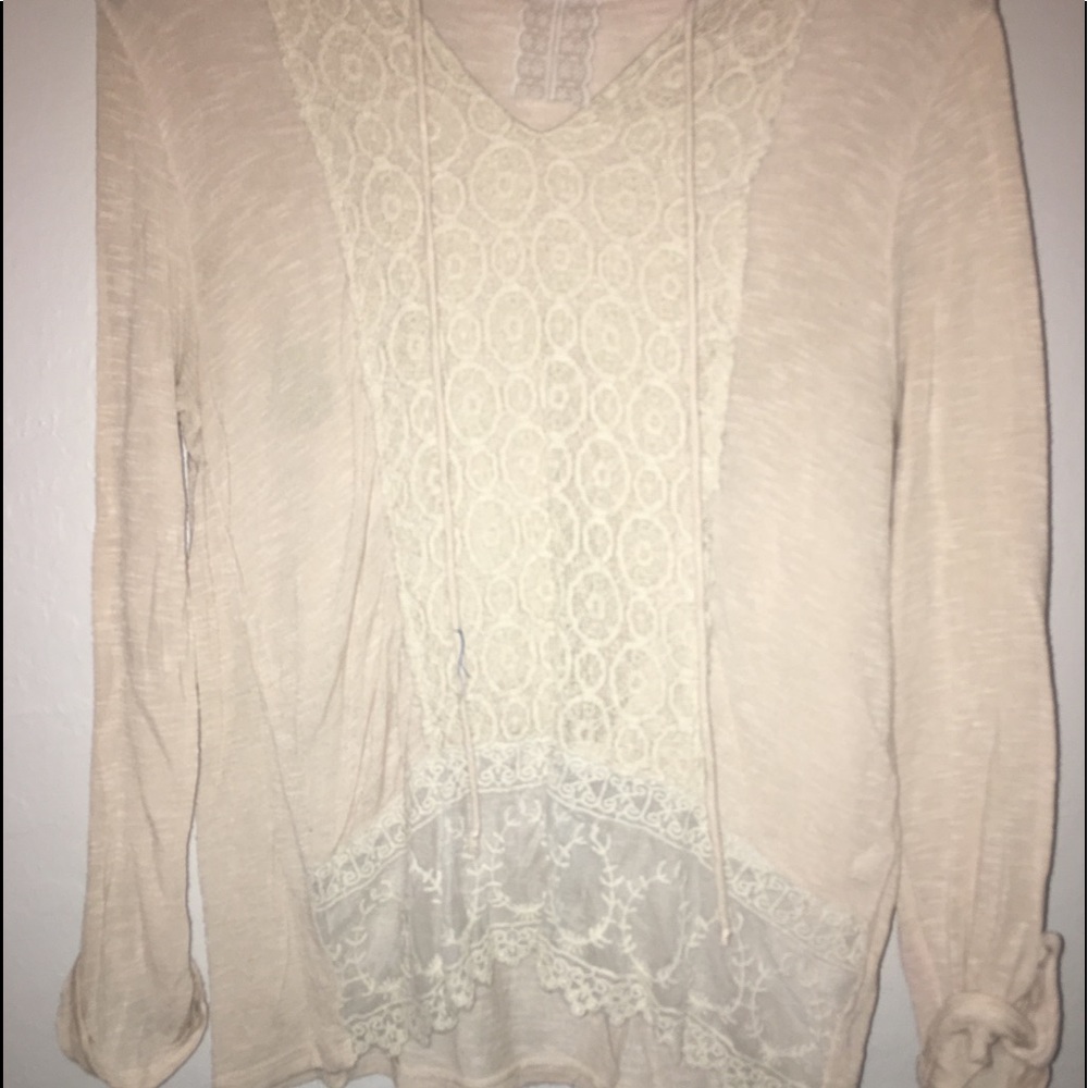 Long sleeve shirt with hoodie